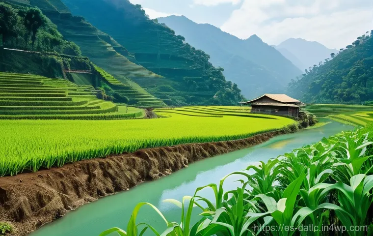 현대 사회에서의 토착지식의 중요성 - **Prompt 1: Indigenous Wisdom in Sustainable Agriculture**
"A breathtaking panoramic view of a v...