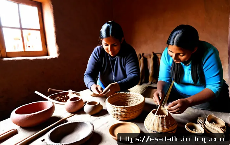 토착지식과 사회적 기업의 관계 - Photorealistic rural Andean social enterprise workshop, Indigenous women artisans and young cooperat...